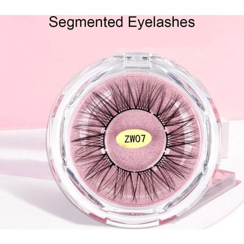 1 pair Braided Grafted False Eyelashes Natural long Thick Curling Segmented False Eyelashes Professional Makeup False Eyelashes