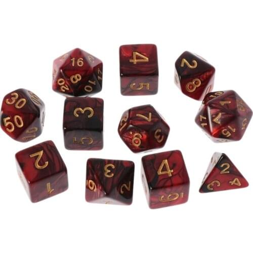 11Pcs D4 D6 D8 D10 D12 D20 Sided Dices For RPG DND D&D Set