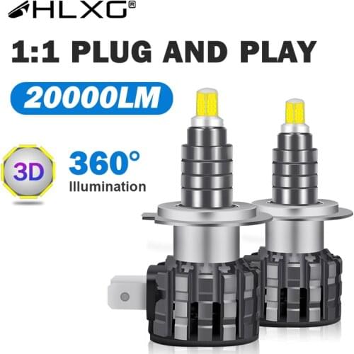 2Pcs Mini LED H1 H4 H7 360 LED Plus and Play Bulbs H8 H11 HB3 9005 HB4 9006 Led Headlight 20000LM 6000K Car Auto Light Bulb Lamp