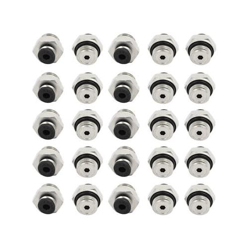 30pcs 1/4" PT Male Thread 4mm Push In Joint Pneumatic Connector Quick Fittings