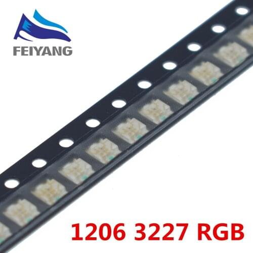 3000pcs 1206 (3227) RGB Common Anode SMD LED Bead Tricolor Red Green Blue Ultra Bright Chip LED Light Emitting Diode Lamp SMT