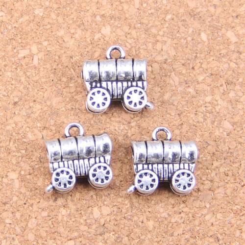 10pcs Charms stage conestoga wagon 14x14mm Antique Pendants,Vintage Tibetan Silver Jewelry,DIY for bracelet necklace