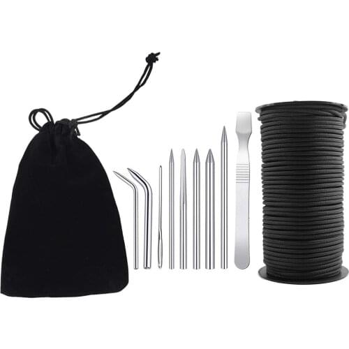 9 Pieces Paracord Stitching Set with Cord Paracord Lacing Stitching Needles Paracord Smoothing Tool