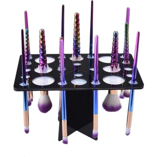 28 Holes Acrylic Drying Rack Dryer Makeup Brush Tree Holder Organizer Cosmetic Brush Dryer Stand Storage