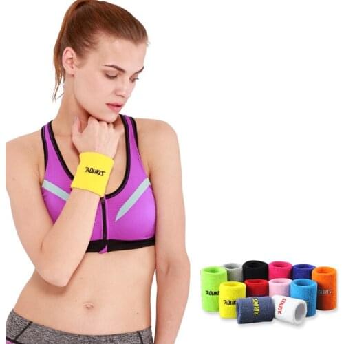 AOLIKES Cotton Elastic Wristbands Gym Fitness Gear Support Power Weightlifting Wrist Wraps for Basketball Tennis Badminton Brace