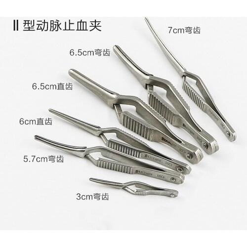 Arteriovenous clamp Hemostat stainless steel Closure device Temporary occlusion clip vein crossing hemostasis clamp II type