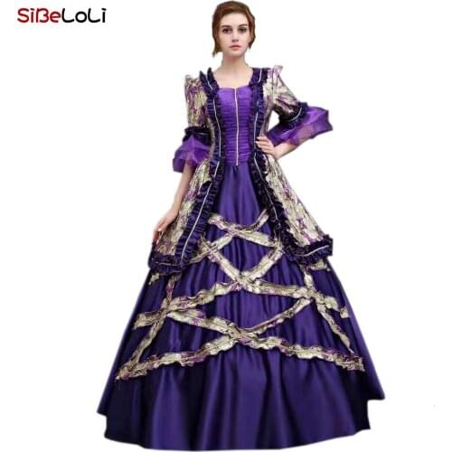 Rococo Baroque Marie Antoinette Ball Dresses 18th Century Renaissance Historical Period Victorian Long Dress Gown for Women