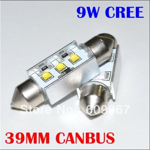 Free shipping festoon led 9w cree chips led ,c5w 39mm led,festoon dome light LED Interior Bulbs Reading Light Car Light Sourse