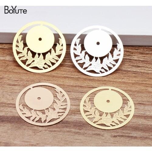 BoYuTe (20 Pieces/Lot) 35MM Metal Brass Round Corrosion Sheet Diy Hand Made Jewelry Materials Wholesale