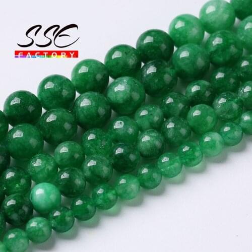 6 8 10MM Natural Green Lace Jades Stone Beads Round Loose Beads For Jewelry Making Diy Charms Bracelet Accessories 15" Wholesale