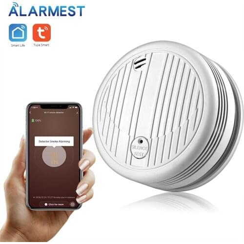 ALARMEST Wifi Smoke Detector Smoke Sensor Highly Sensitive For smart Life app control Power by Tuya