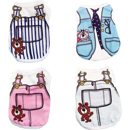 Cuet Cheap Dog Clothes Summer Pet Shirt 100% Cotton Teddy Dog Vest T-Shirt Dog Apparel For Small Dogs Costume Roupas De Cachorro