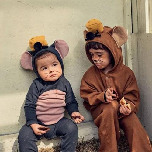 2021 New Infant Cartoon Clothing Fashion Newborn Photo Props Baby Boy Romper Cotton Toddler Boys Hooded Jumpsuit Autumn 0-24M