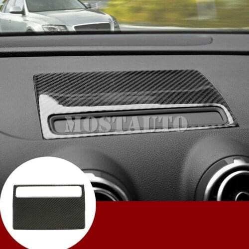 For Audi A3 S3 Carbon Fiber Dashboard GPS Navigation Trim Cover 2014-2019 1pcs Car Accessories Interior Car Decor Car Trim