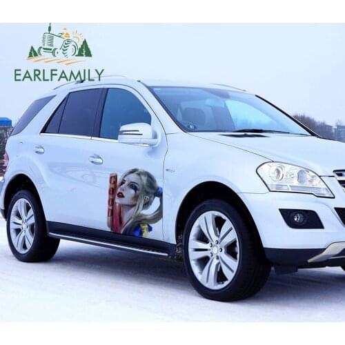 EARLFAMILY 43cm x 35.9cm for Colored clown Woman Joker Graphics Car Stickers and Decals Auto Vinyl Waterproof Decal Car Wrap
