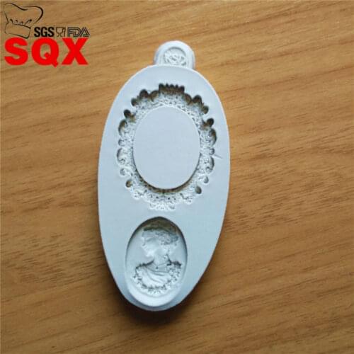 Elliptical shape frame mold, fondant cake mold queen avatar, cake decorating tools, baking molds, kitchen accessories SQ16130