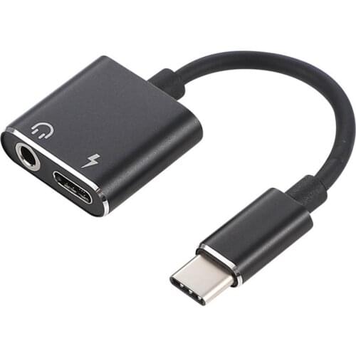 USB C to Jack 3.5 Type C Cable Adapter 2-in-1 USB Type C 3.5mm Audio Earphone Converter Charging Cable Adapter