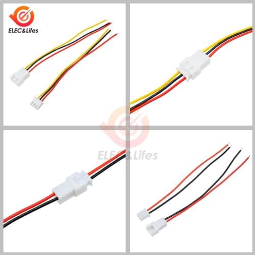 5Sets JST XH 2.54mm Wire Cable Connector 2 Pin 3pin Pitch Male Female Plug Socket 10cm 30cm Wire Length