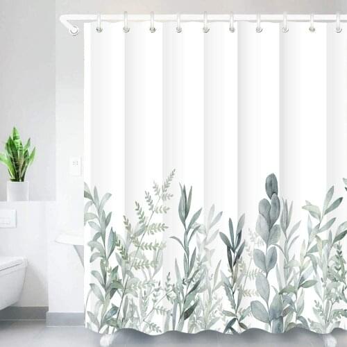 Cactus Tropical Green Plant Shower Curtains with 12 Hooks Waterproof Fabric Polyester Bathroom Accessories