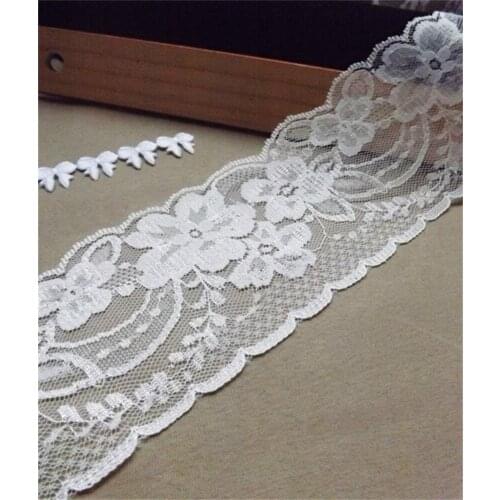 Hot Width 70mm 150yards white Embroidered Net Lace Trim fabric Garment ribbon headband wedding decoration DIY Accessories