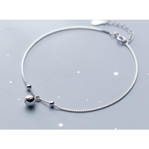 MloveAcc New Ankle Bracelet 100% Real 925 Sterling Silver Bead Charm Ankles for Women Fashion Jewelry Making Women Accessories