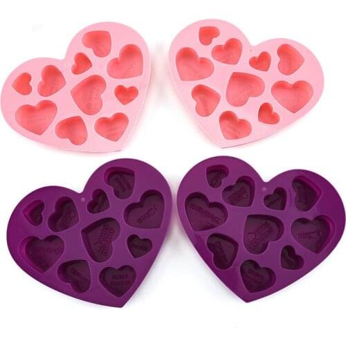 1pcs Random Color Multi Purpose Heart Shape Mould Food Grade Silicone Non-stick DIY Baking Mold English Letter