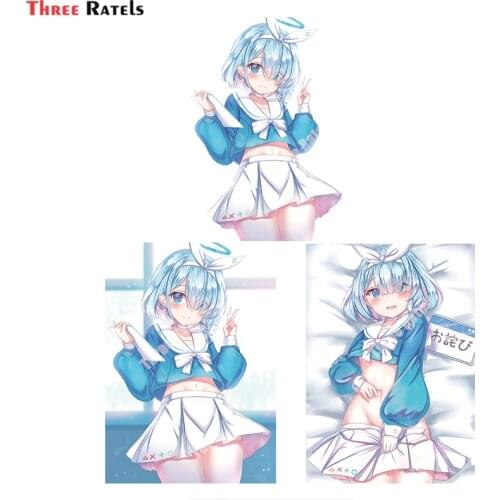 Three Ratels B118 Arona Blue Archive Waifu Sweet Girl Anime Japanese Jdm Car Stickers Motorycle Bumper Door Decal For Audi A8