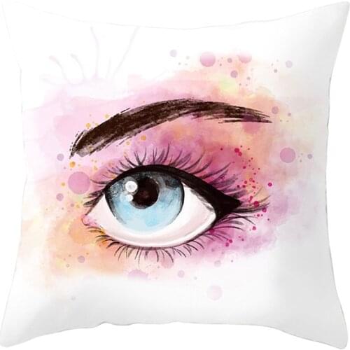 Ins wind beauty eyelashes peach velvet pillowcase without core square pillowcase sofa pillowcase can be customized