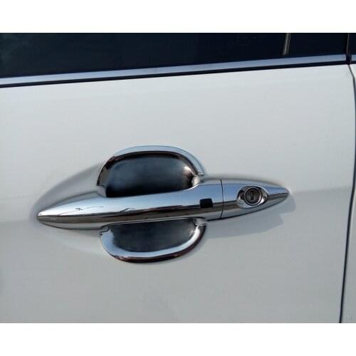 New Chrome Car Door Handle Cover + Cup Bowl Trim With Smart Entry Buttons For KIA K2 RIO Sedan 2011 2012 2013 2014 2015