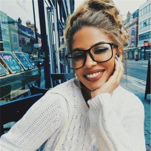 Fashion Plain Glasses Women Men Black Eyeglasses Frame Vintage Square Clear Lens Glasses Optical Spectacle Frame 0360