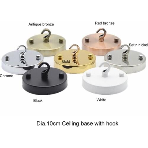 Dia10cm Ceiling Cover Plate With Hook Metal Ceiling Base For Chandelier Pendant Lamp Ceiling Lamp DIY Lighting Fixtures