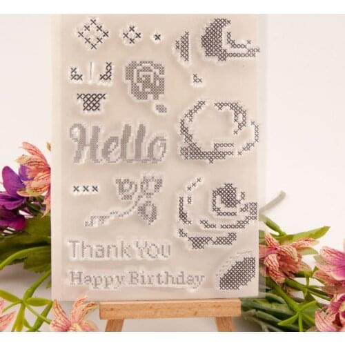 Transparent Clear Silicone Stamp/Seal for DIY Scrapbooking/photo Album Decorative Clear Stamp Sheets T1514 Hello Thank You