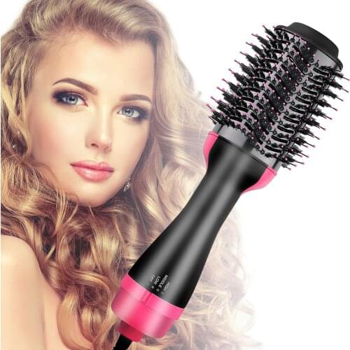 Dropshipping One Step Hair Dryer & Volumizer Salon Hot Air Paddle Styling Brush Negative Ion Generator Hair Straightener Curler