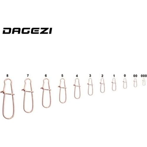 DAGEZI 100 pcs/lot 11size fishing gear accessories Connector copper swivel Stainless steel swivels black/white fishing tackle