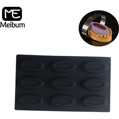 9 Cavity Silicone Oval Mousse Cake Mold Soap Moulds Egg Tart Ring Chocolate Pastry Tools Jelly French Dessert Baking Tool