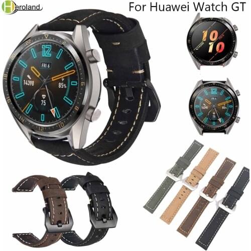 Hot salling Replacement Retro Genuine Leather Watch Band Strap For Huawei Watch GT/GT2 Honor Magic Smart Watch wristband strap