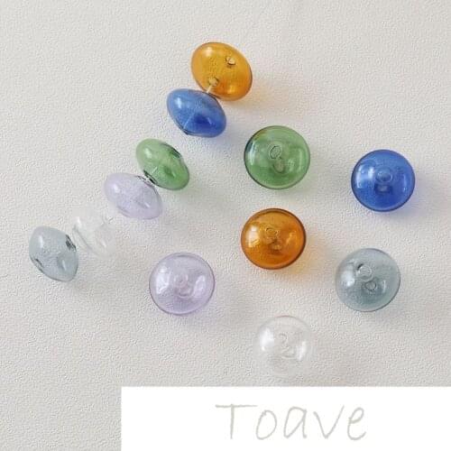 Oblate wheel hollow glass beads diy beaded hand made necklace bracelet material accessories