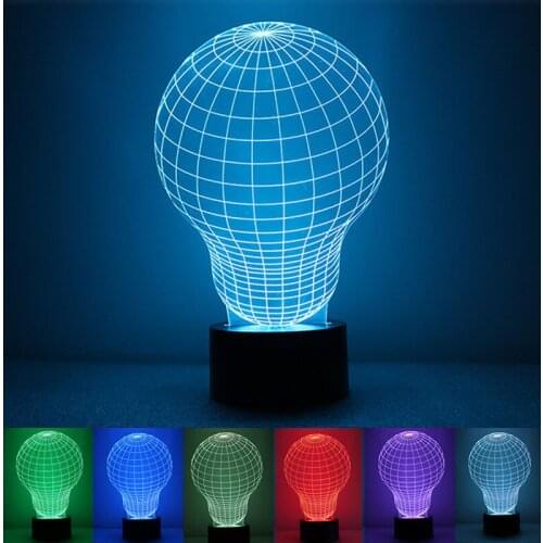 USB Powered 3D Night Light LED Desk Lamp Touch Key Energy Saving Decoration Lights Use Home Hotel Party Holiday