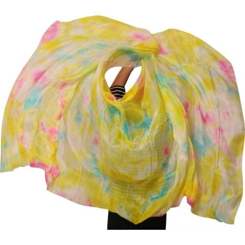 100% Silk Belly Dance Veil Cheap Dancing Veils Belly Dance Practice Performance Silk Veil Wholesale 250*114cm Mixed Colors Veils