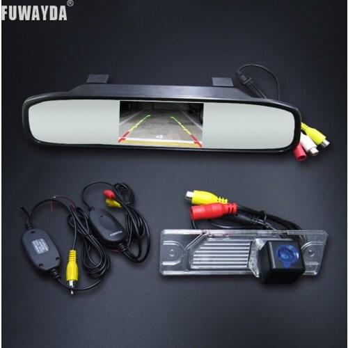CCFUWAYDA HD Car rear view parking reverse backup camera for Renault Koleos 2009-2014+ 4.3 inch car rearview mirror monitor LCD