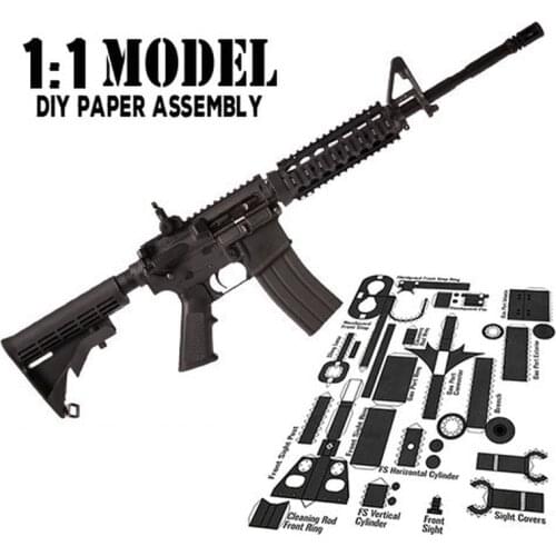 1:1 AMA1 Toy Gun Model Paper Assembled Educational Toy Building Construction Toys Card Model Building Sets