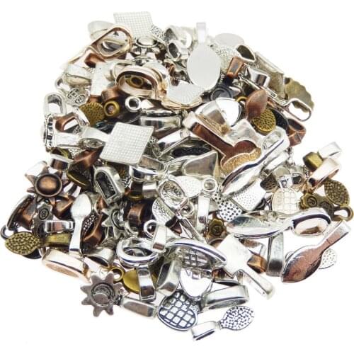 100pcs Mix Color Style Spoon Glue on Bail for Earring Bails or Scrabble and Glass Pendants Charms Connector Jewelry