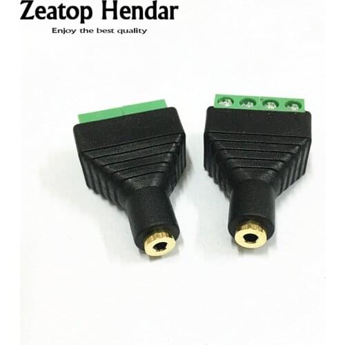 100Pcs Video AV Balun 2.5mm 4Pole Stereo Female to AV Screw Terminal Stereo Jack 2.5mm Female 4Pin Terminal Block Plug Connector