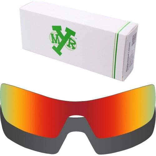2 Pieces Mryok POLARIZED Replacement Lenses for Oakley Oil Rig Sunglasses Lens Stealth Black & Fire Red
