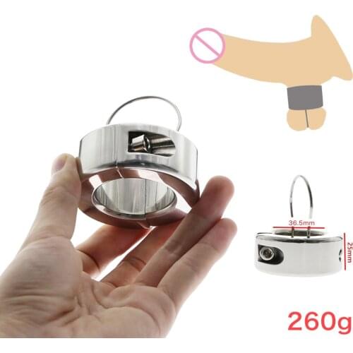 350g BDSM Cock Lock Scrotum Pendant Ball Stretcher Testis Weight Cock Ring Penis Restraint Stainless Steel Sex Toys for Men
