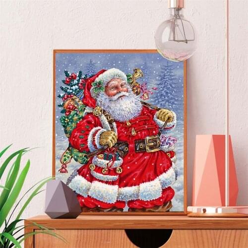 5D DIY Full Drill Diamond Painting Santa Claus Christmas Diamond Embroidery Cartoon Diamond Moasic Cartoon Home Decor