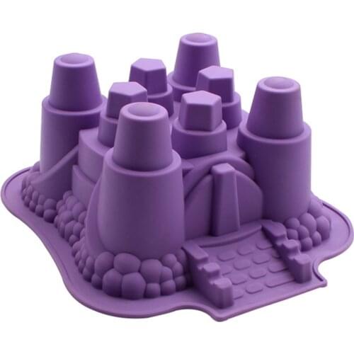 Large DIY Castle Silicone Mold Chocolate Cake Gummy Candy Clay Mold Decoration Decoration Tool K638