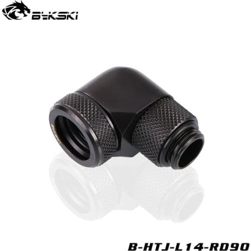 Bykski Water Cooling OD14MM Hard Tube Fittings, 90 Degree Rotary Adapter Hand Compression Elbow , G1/4 ",B-HTJ-L14-RD90