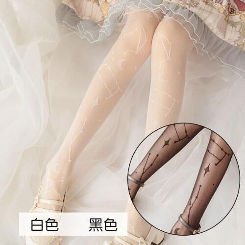 Xinghe Meng Series Lolita Stockings Girls Thin Lolita Sweet Over-the-Knee Socks Womens Kawaii Thigh Socks Preppy Style Cosplay