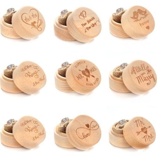 HobbyLane Wooden Exquisite Lettering Ring Box for Proposal Wedding Party Prop